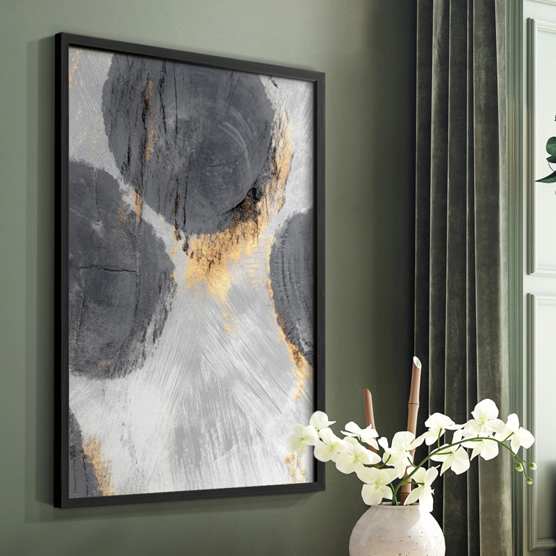 Abstract CCCLXXIX Framed Print - Ready To Hang - Made in USA, 10" H x 8" W, Black