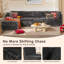 U-shaped Sectional Plush Corduroy Section Sofa Combination, 9 Seats, With Ottoman, Random Combination-1130789217