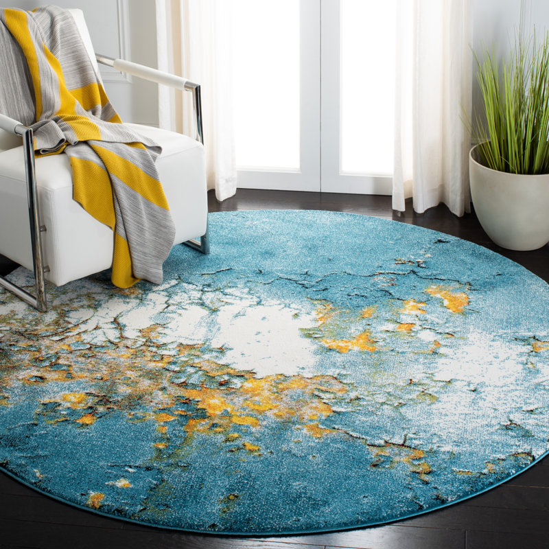 Jaxen Performance Abstract Rug, Round 6'7"