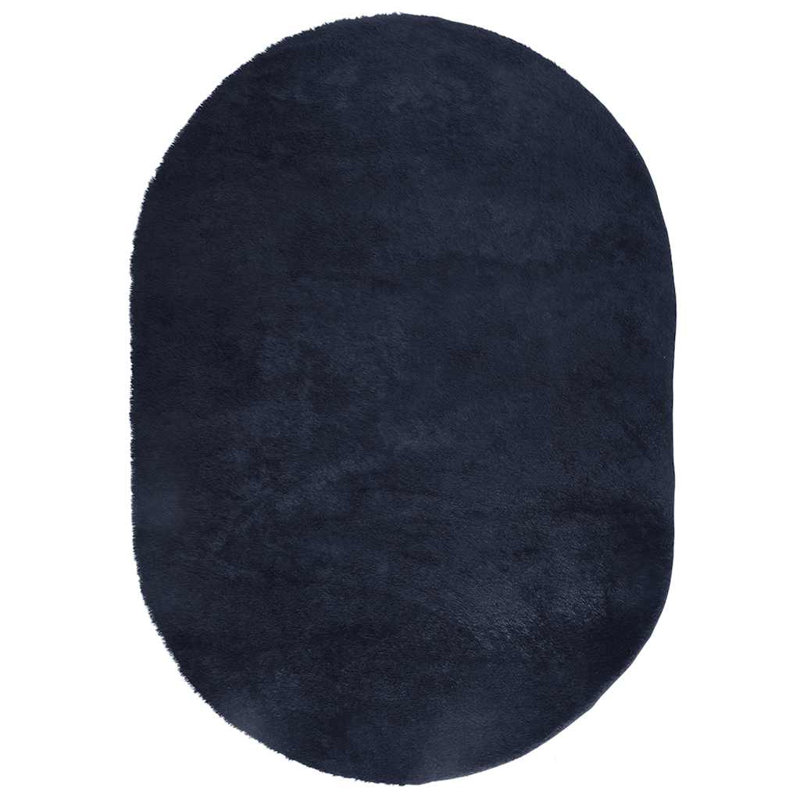 Shaggy Rug High Pile NAVARRA Navy Polyester, Oval 200 x 300cm