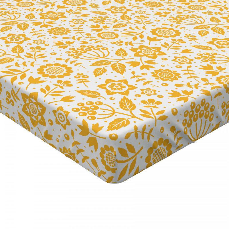 Microfiber Fitted Sheet, Twin Fitted Sheet, Yellow Floral