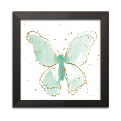 Reproduction d’art sur toile « dorées Butterflies II Mint »