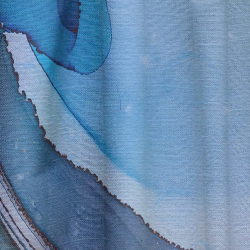 Rideau en velours bleu foncé de luxe abstrait abstrait XXL - obscurcissant - 1 panneau, L 52 po x L 90 po