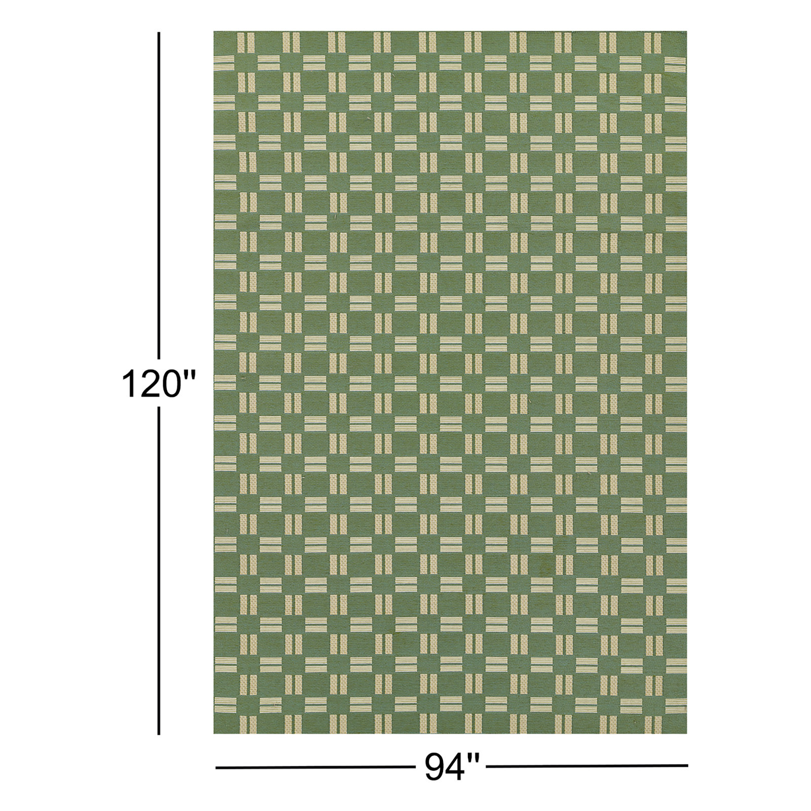 Icon Geometric Indoor Outdoor Green Rug, Rectangle 7'10" x 10'