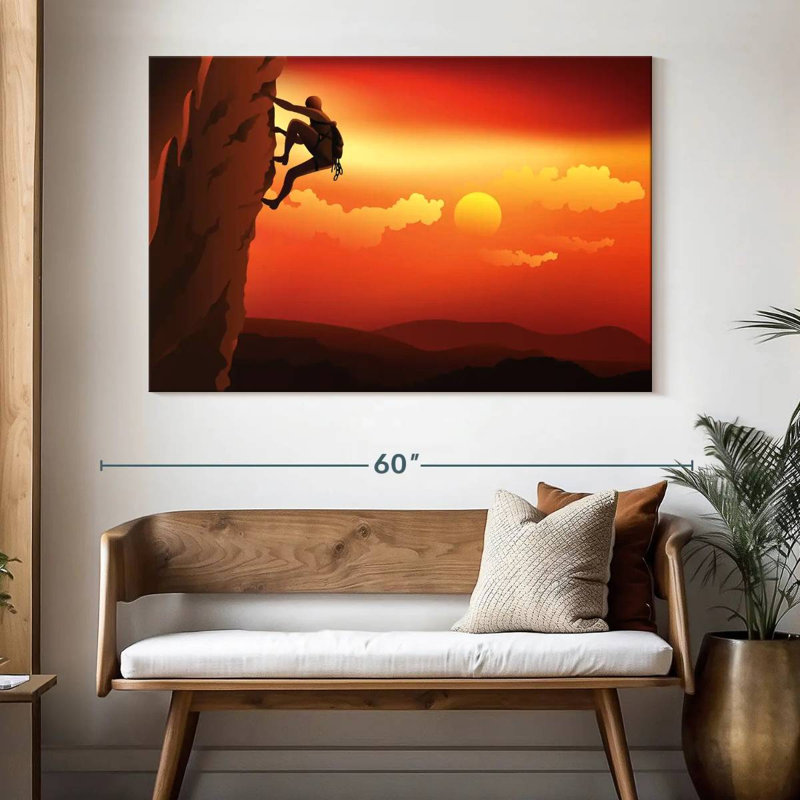 Senne Rock Climbing At Dusk, 34" H x 51" W