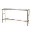Console 56,5 x 14 x 30 po or antique, plateau en miroir
