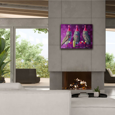  Art de fête sur toile, "Party Animals" par Heather Gauthier, 34 po x 26 po