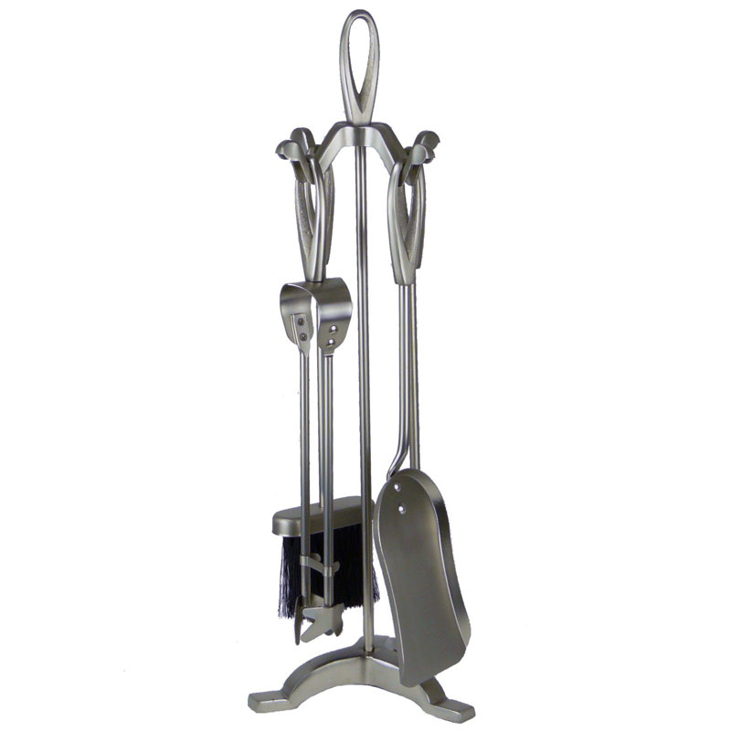 Fireplace Tool Set, Pewter