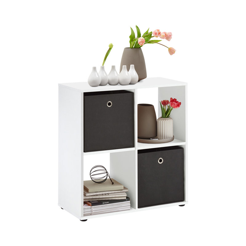 Pruett 70.1cm W Holzwerkstoff Cube Bookcase, White