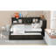 Lit de jour double en métal avec lit gigogne, armoires de rangement et ports USB, noir-435127088