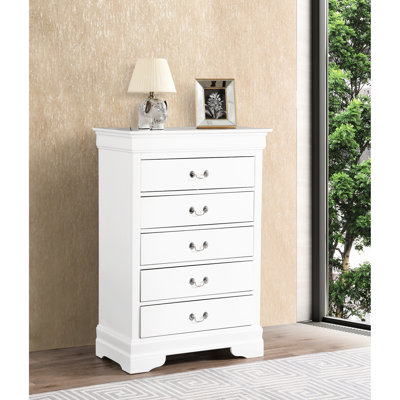 G3190 Commode, blanc - Accessoire de chambre à coucher traditionnel Moulures courbées