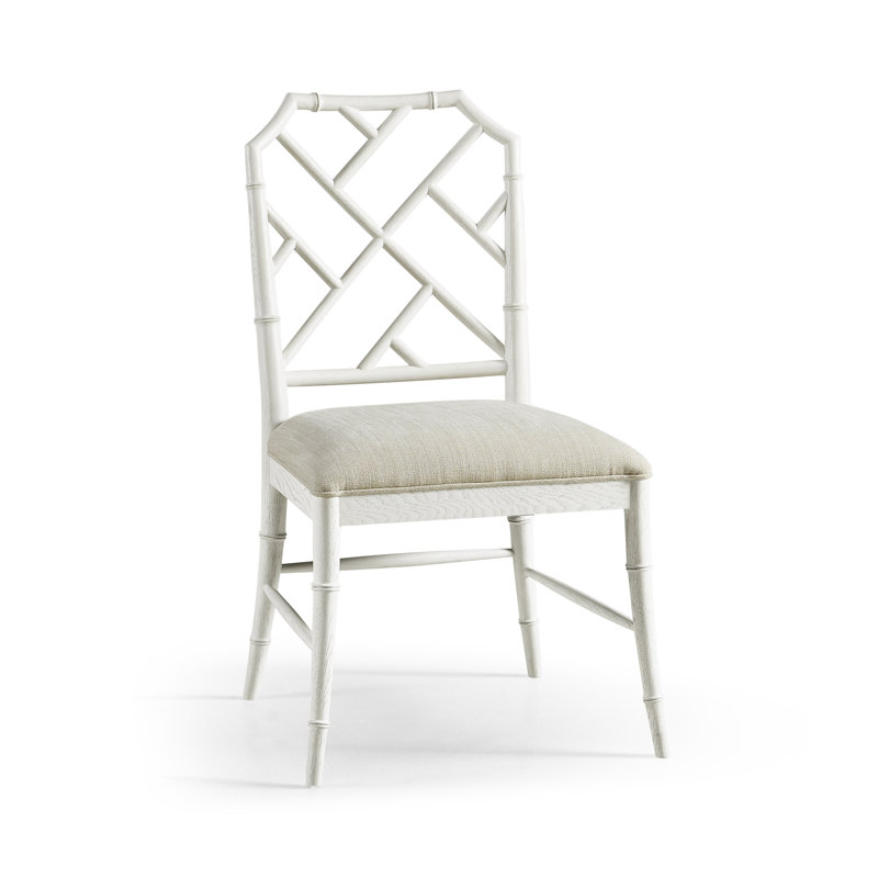 Chaise d'appoint en bois massif Doppler, Blanc craie