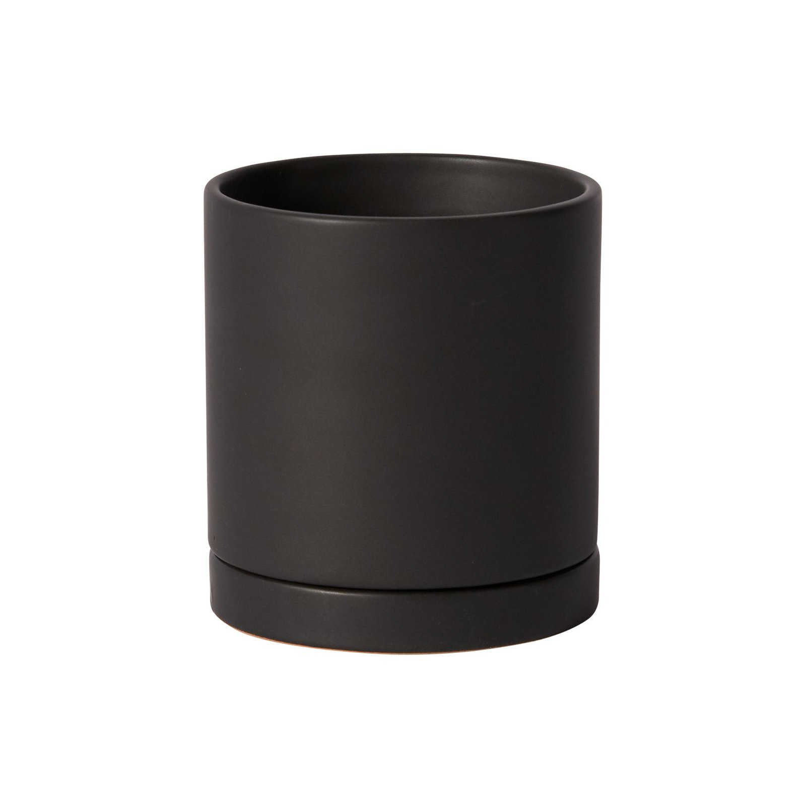 Carlotta Ceramic Pot Planter, Black, 4.75" H x 4.25" W x 4.25" D