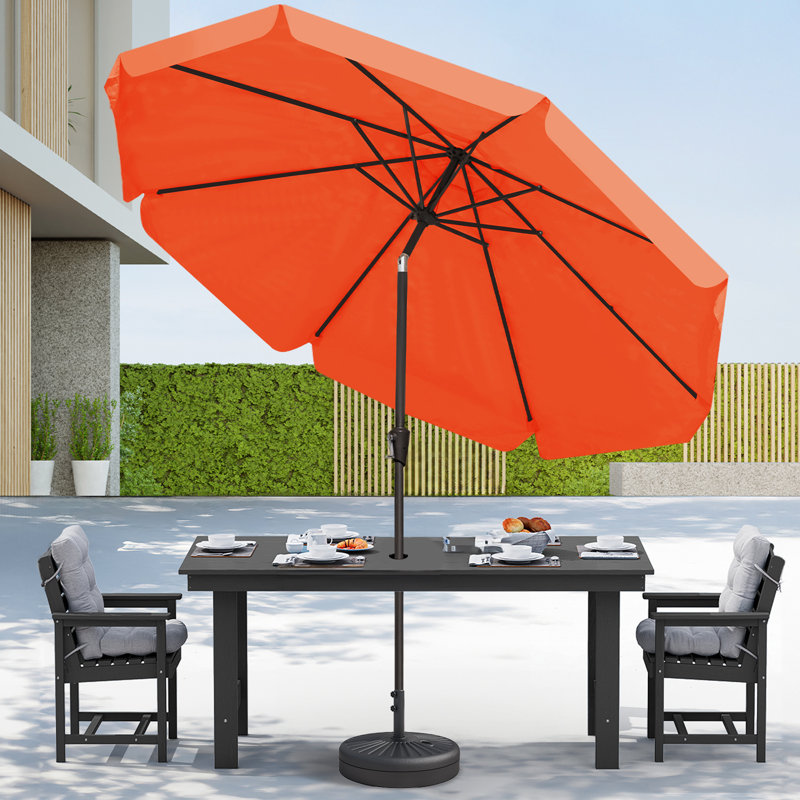 Parasol de marché pour patio extérieur, Orange, H 97,6 po x l 108 po x P 108 po