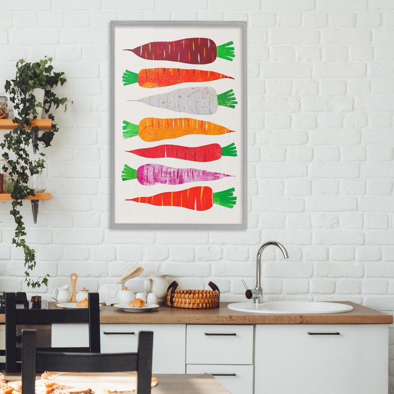 Giclée encadrée de jardin potager, design par Aribombari, H 30 po x l 20 po, Estampe numérique Farmhouse