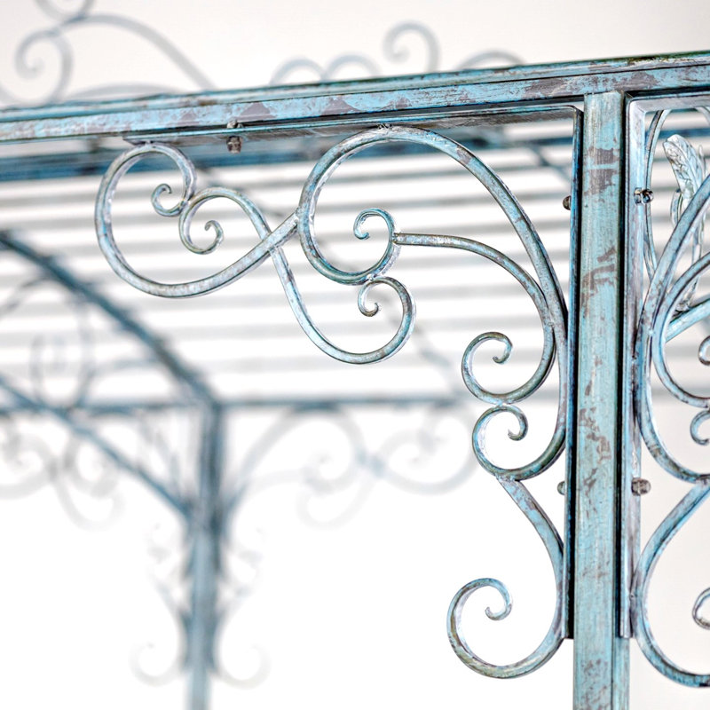 Pavillon de jardin Georgia Iron Patio, Bleu clair