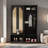 Farmhouse Widen Hall Tree With 4 Rattan Doors, Seating Bench, 6 Hooks And Shoe Cabinet-2033823686