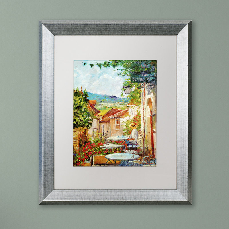 « provence cafe matin » par david lloyd’s glover, reproduction sur toile encadrée, H 14 po x l 11 po x P 0,5 po, Brun