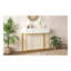 Console pour table d'entrée, console moderne élégante avec rangement, console étroite avec deux tiroirs à rayures pour le salon, entrée, blanc