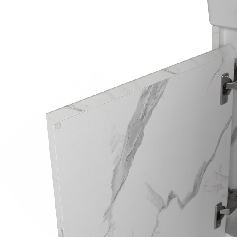Ensemble de meuble-lavabo mural 20 po avec lavabo en céramique, armoire de rangement avec portes, ensemble d'armoire de salle de bain