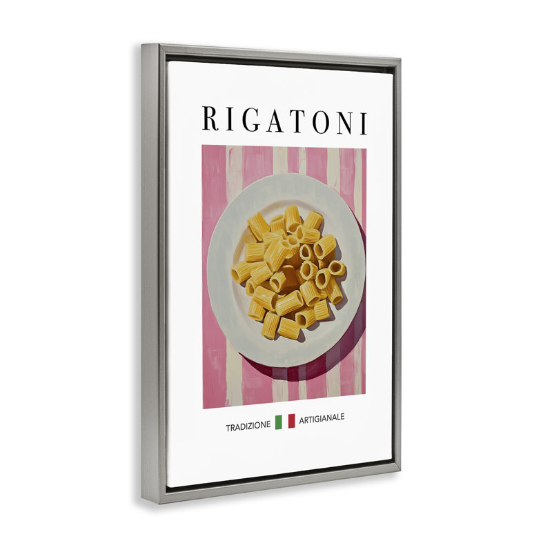 Cadre flottant traditionnel pour pâtes Rigatoni, design par Andreas Magnusson, Cadre flottant gris lustré, H 25 po x l 17 po