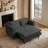 Multifunctional Chenille Sofas, Dark Gray, Modern Style With Usb Port