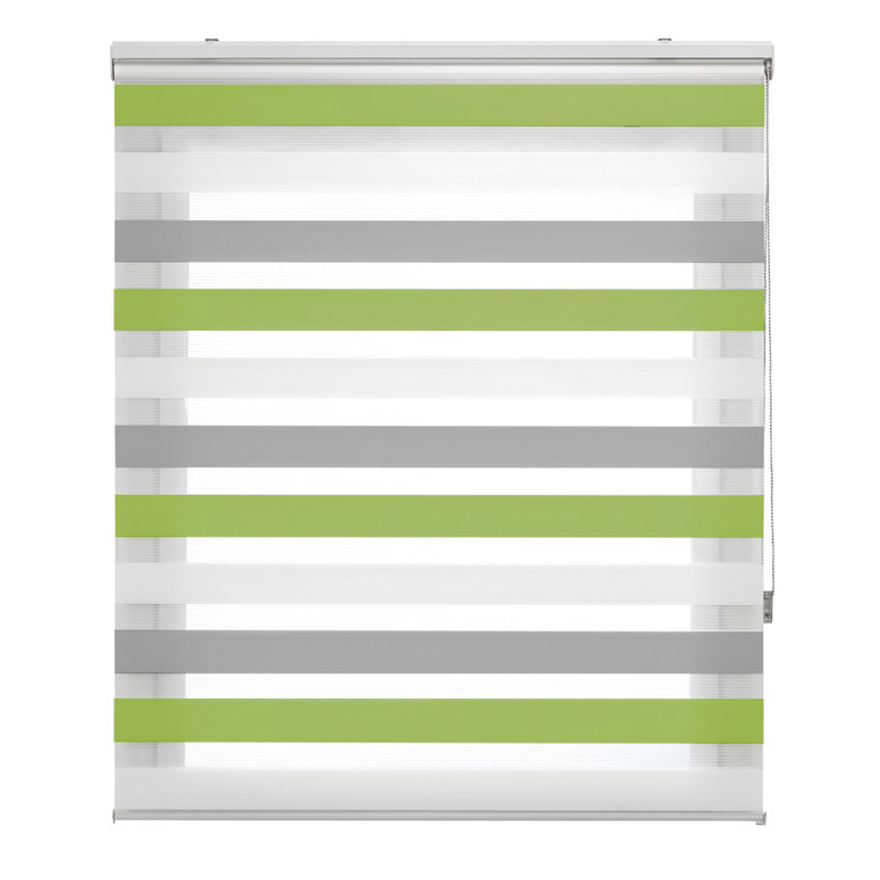 Semi Sheer Zebra Shades, 160x180, grey-white-pistachio