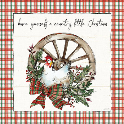 Holiday on the Farm V Plaid 1 Piece Wrapped Canvas Painting