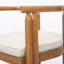 Chaise de salle à manger avec accoudoirs en bois d'acacia Cove, finition teck avec coussin beige, ensemble de 2, chaise