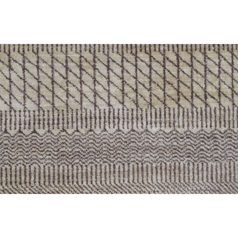 Tapis ivoire et brun noué à la main de haute qualité