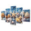Coastal Seashells In Blue And White Tones I - Seashells Canvas Art Set