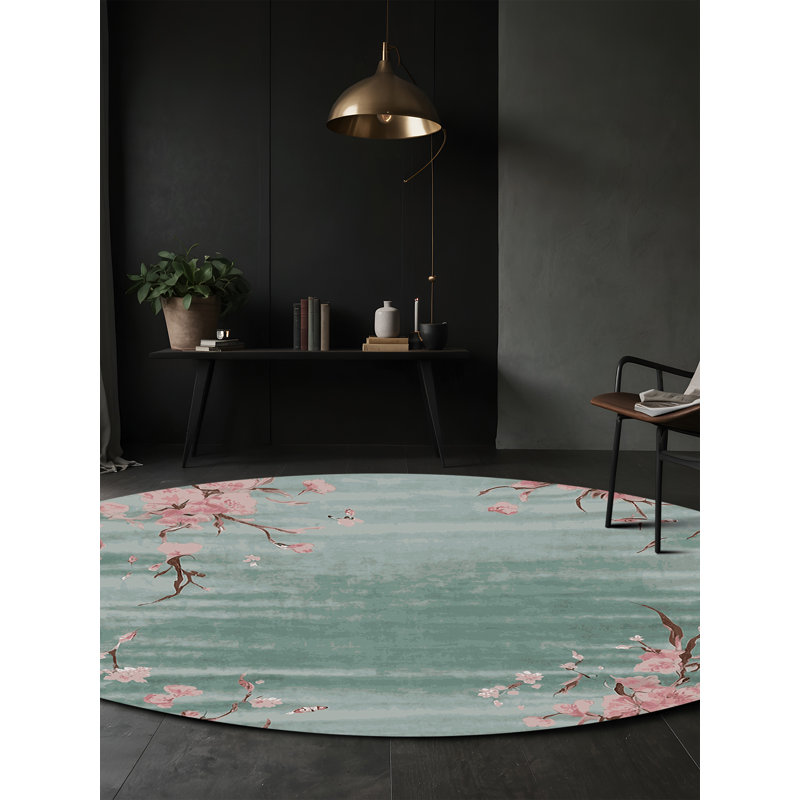 Tapis vert lavable à la machine, Rond 5 pi