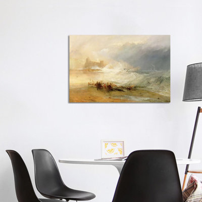 Wreckers - Coast of Northumberland, with a Steam Boat Assisting a Ship Off Shore, 1834 by J.M.W. Turner - 1 Piece Wrapped Canvas Painting