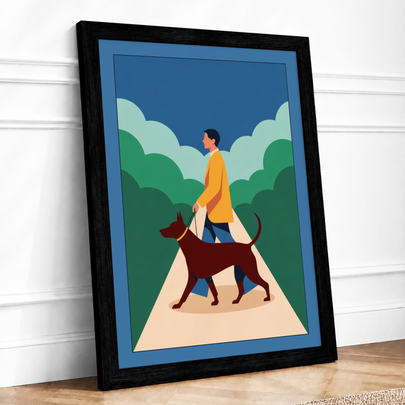 Figure and Hound Modern - Framed Print, Black, A3 - 42.0 x 29.7 cm