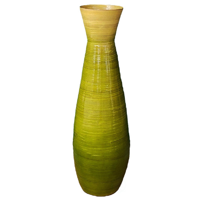 Vase de plancher en bambou, Vert, H 9 po x l 9 po x P 9 po