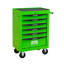 Coffre à outils roulant 20 po avec 6 tiroirs - Armoire à outils en acier avec glissières à roulement à billes, rangement pour outils mobile verrouillable (vert)
