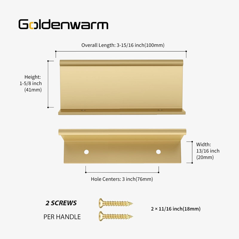 30 Pack 3in Gold Finger Edge Pulls Drawer Finger Pulls Champagne Gold Kitchen Hardware Handles Bedroom Dresser Drawers, 3