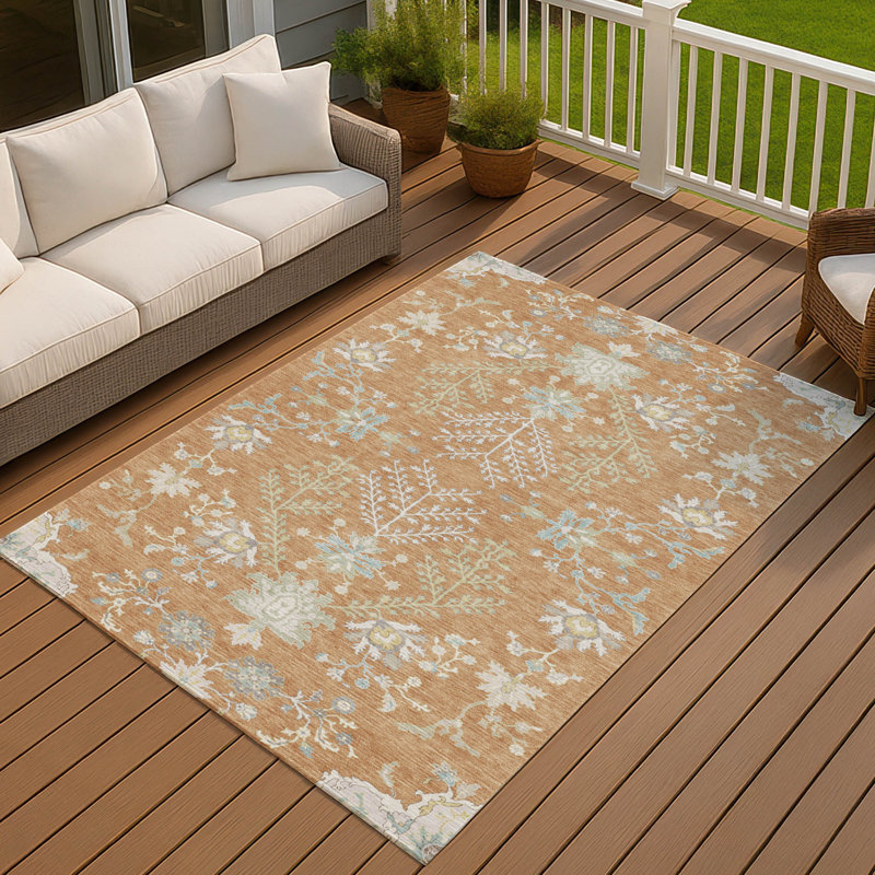 Tapis intérieur / extérieur lavable à la machine Chantille ACN2676 Global, Cuivre, 9 pi x 12 pi