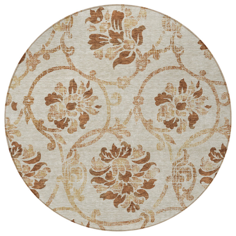 Tapis d'intérieur rond 8 pi Terra Cotta