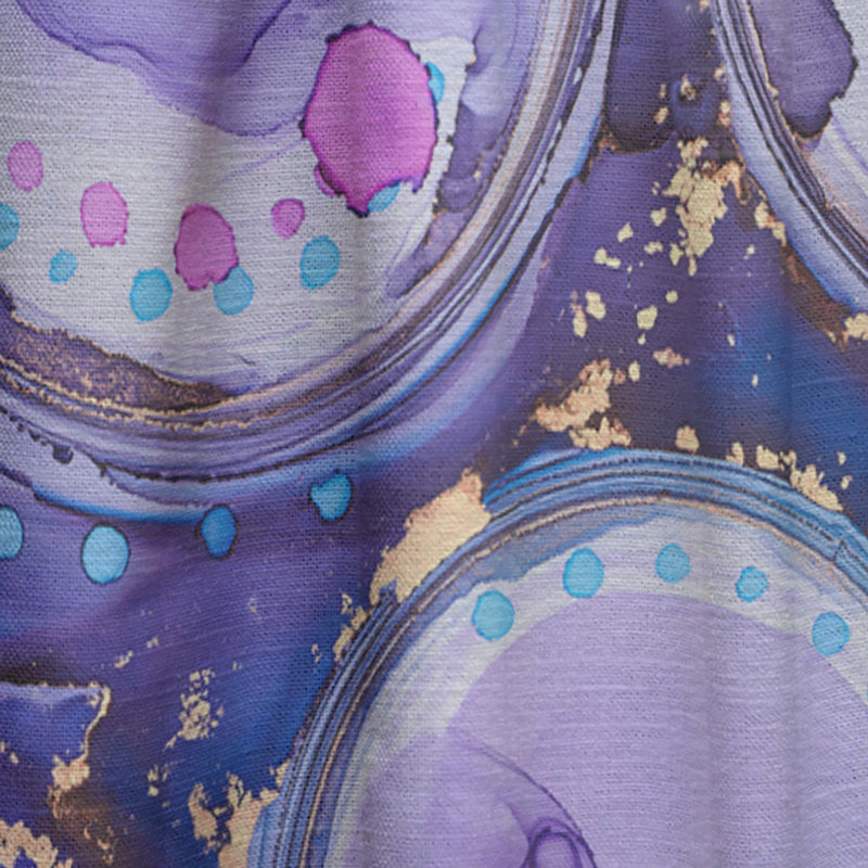 Rideau géométrique abstrait mauve et mauve de luxe mauve et bleu - velours obscurcissant - 1 panneau