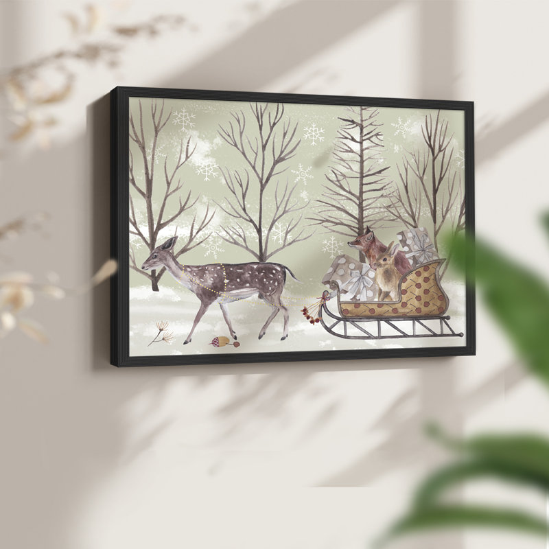 Christmas Time II - Reproduction encadrée - Restickable, H 16 po x l 20 po, Noir, noir, noir, noir