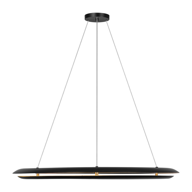 Chapman & Myers Cielo 1 Light Dining Room Chandelier With Shade, 2.25" H x 36" W x 36" D, 40 W, Midnight Black