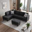Canapé modulaire rembourré réversible avec repose-pieds-133526730-133526727