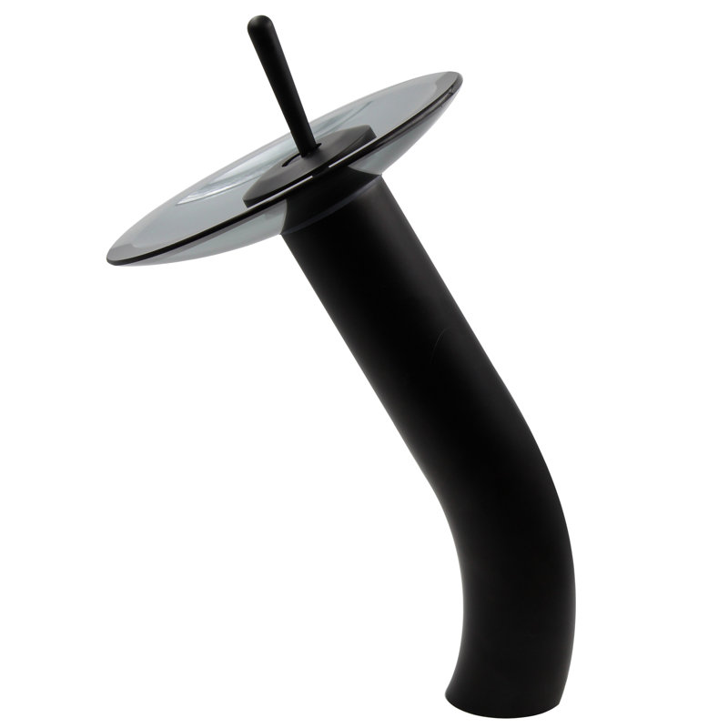 Robinet de salle de bain vasque, Noir mat / verre fumé