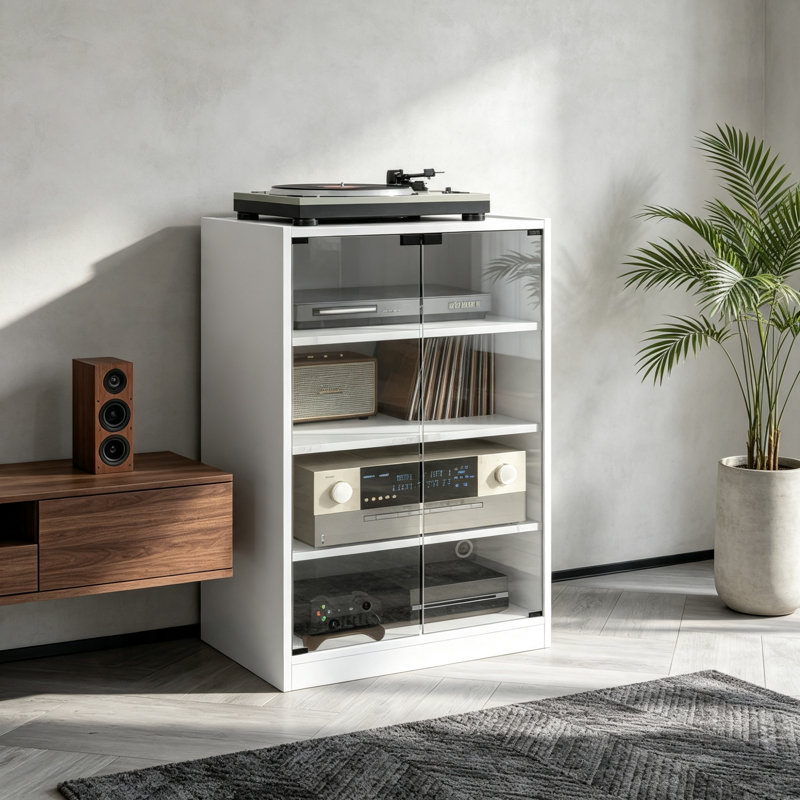 91 cm H Media Shelves, White