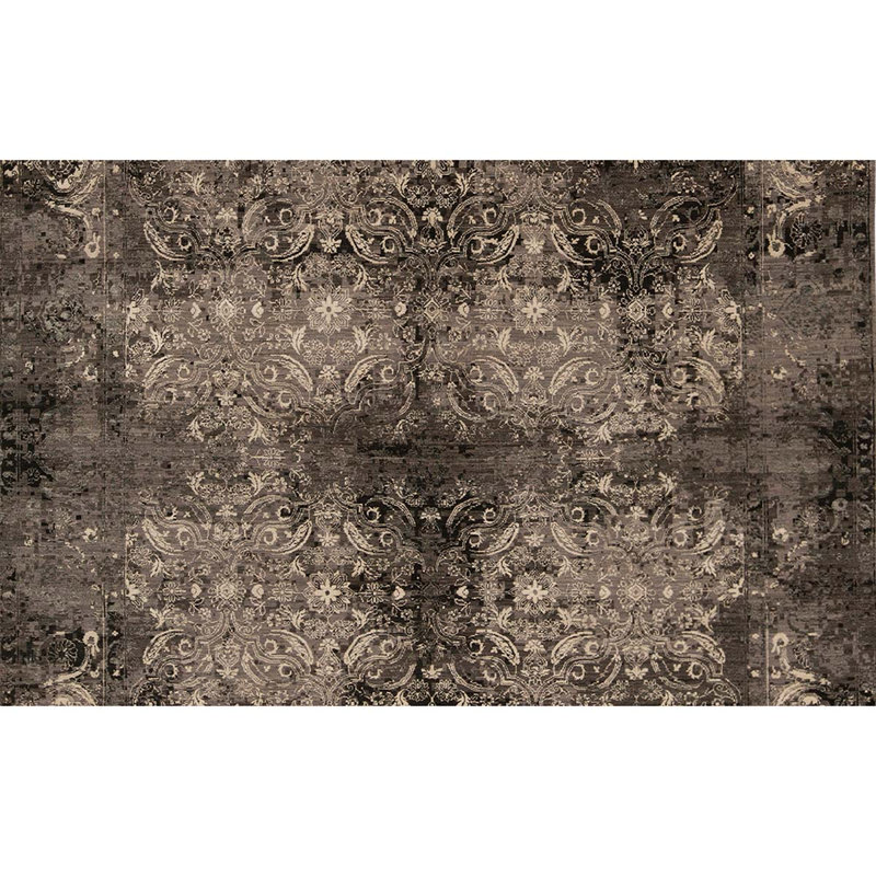 Handmade Silk and Wool Abstract Area Rug