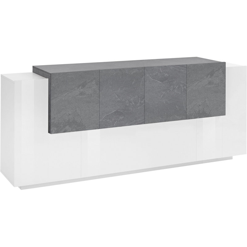 Nostrand 200 Cm Wide Sideboard, White/Report Grey