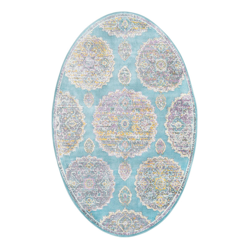 Paragon Floral Indoor Rug, Oval 5'5" x 8'