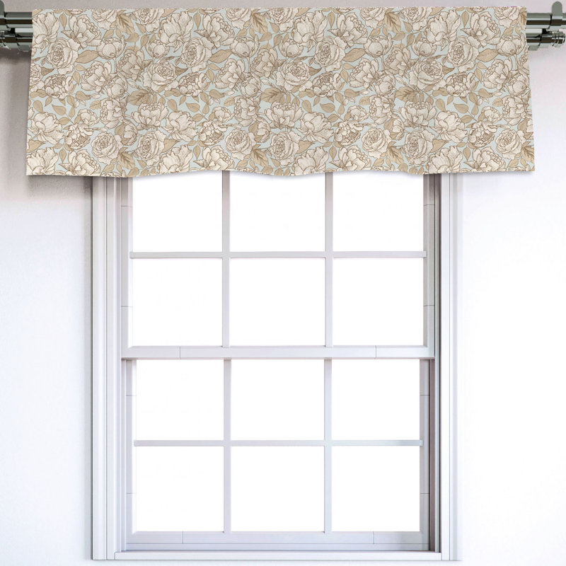 Sateen Floral Ruffled Window Valance
