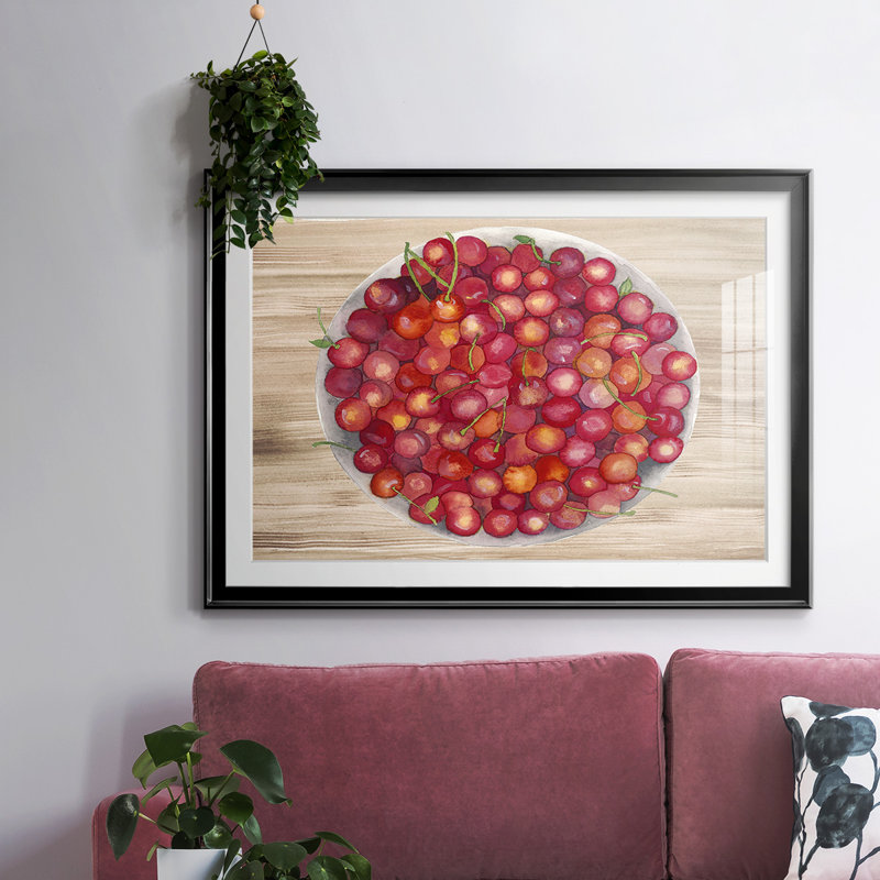 «Bowls of Fruit», cadre IV avec cadre biseauté et verre biseauté, Noir, H 15 po x l 21 po x P 1,5 po